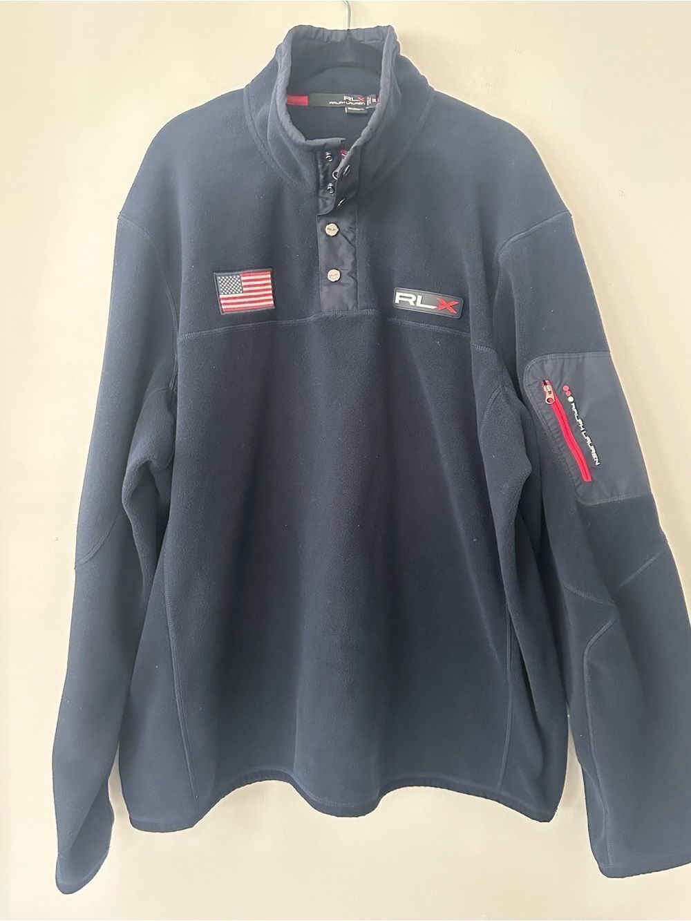 RLX Ralph Lauren Fleece Quarter Zip, Snap Men's Sweater XXL